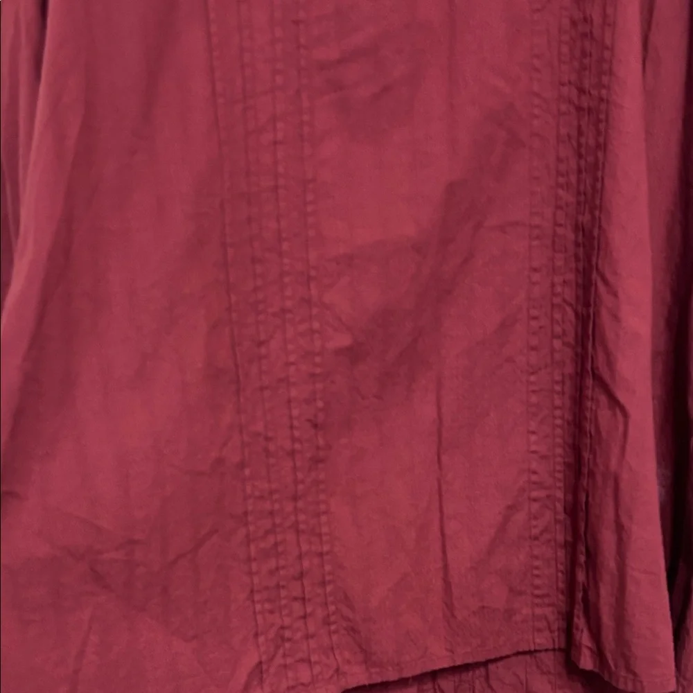 Denim 24/7 Wine Ruffle Cotton Blouse Button up with Lace Trim Fancy size 22 - Picture 12 of 14